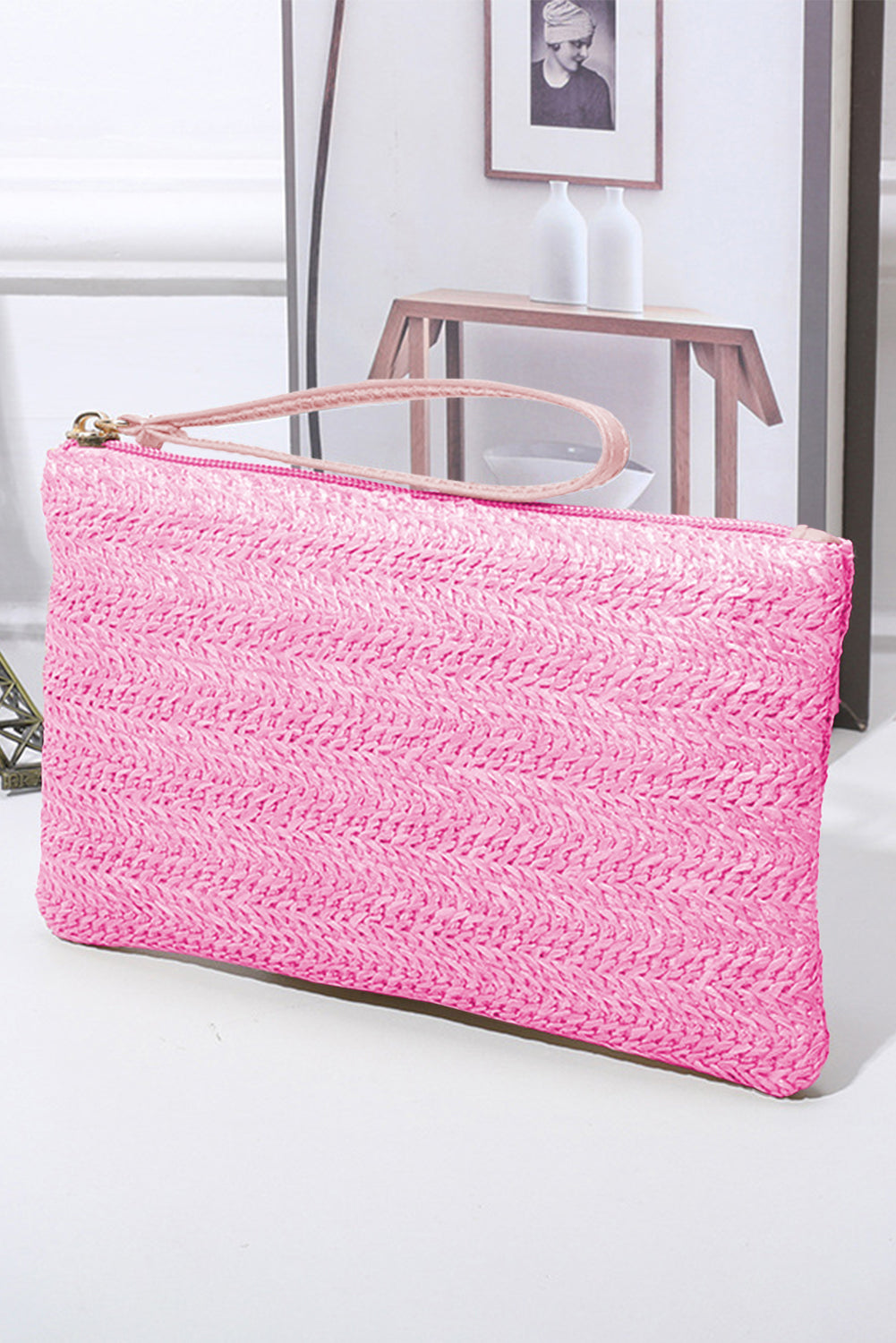 Pink Woven Wristlet RTS