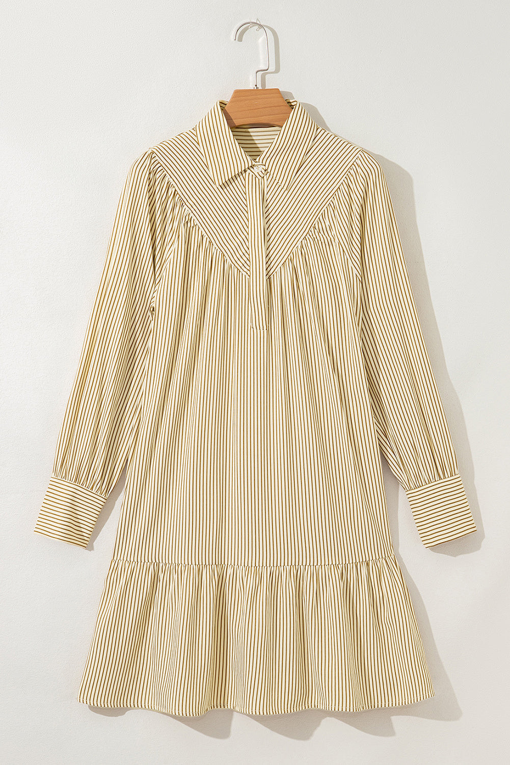 Brown Stripe Collared Dress RTS
