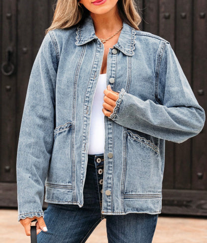 Scallop Pocket Denim Jacket