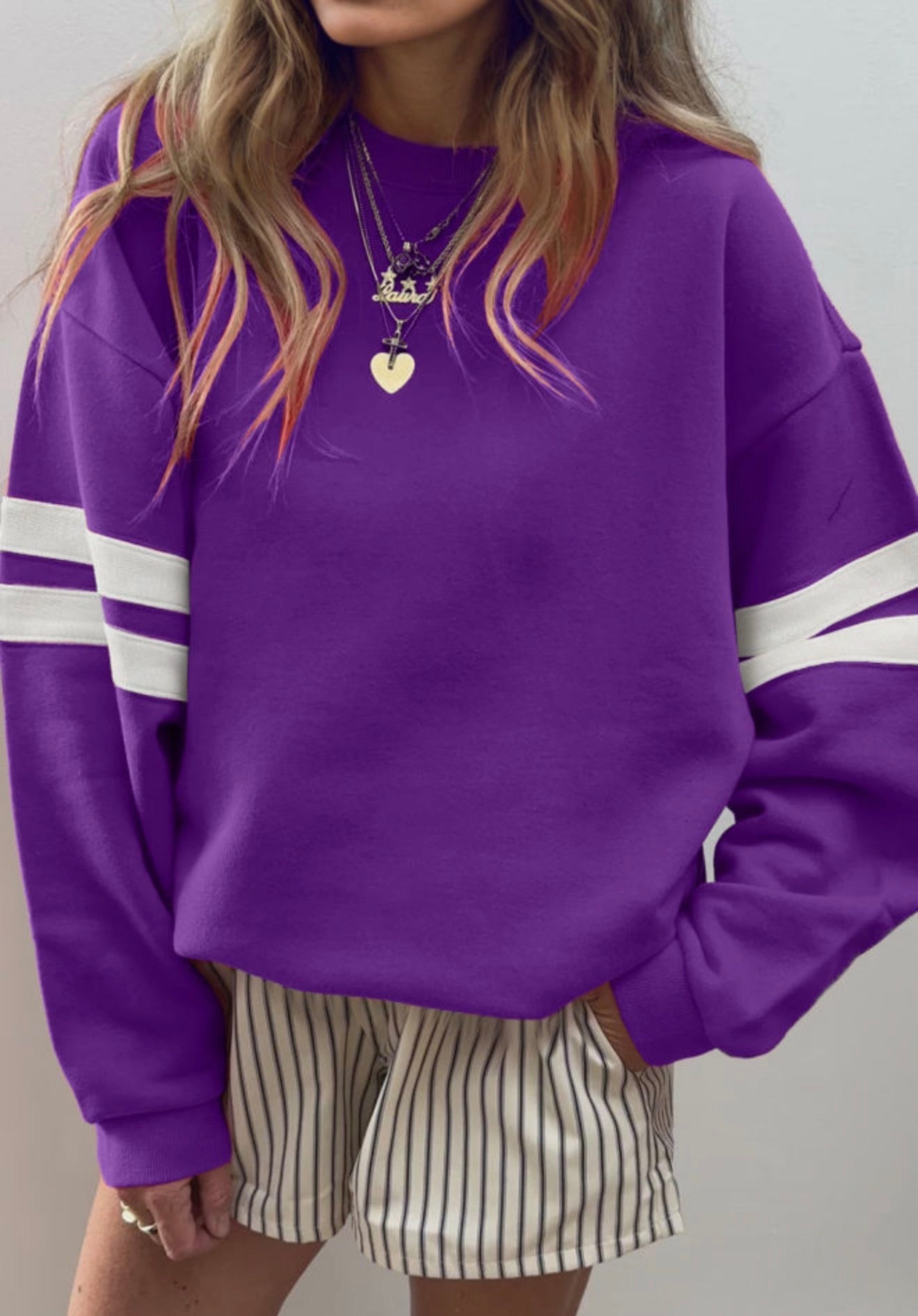 Varsity Stripe Sweatshirt *MULTIPLE COLORS*  RTS