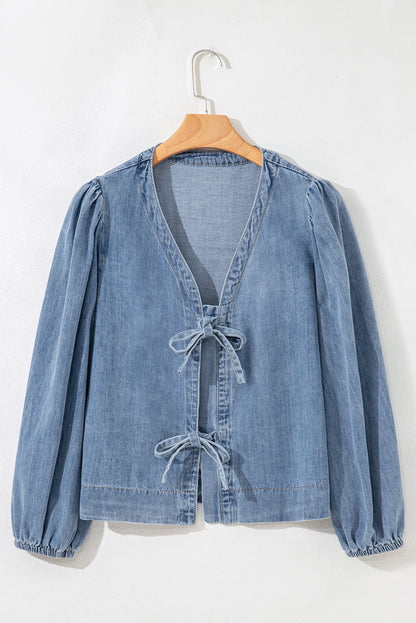 Tied Front Denim Top LT