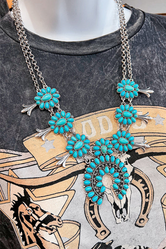 Turquoise Double Chain Necklace RTS