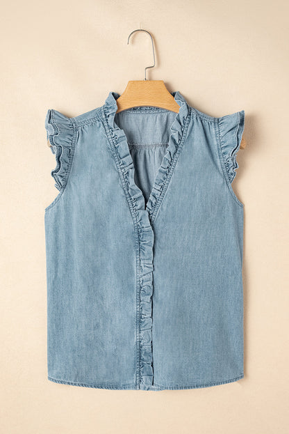 Frilly Chambray Top LT