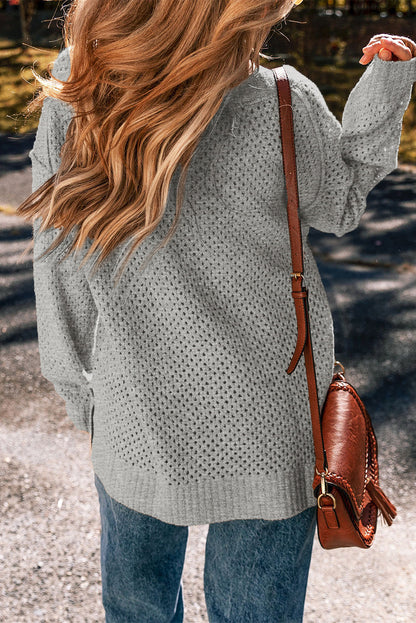 Light Grey Drop Shoulder Sweater RTS