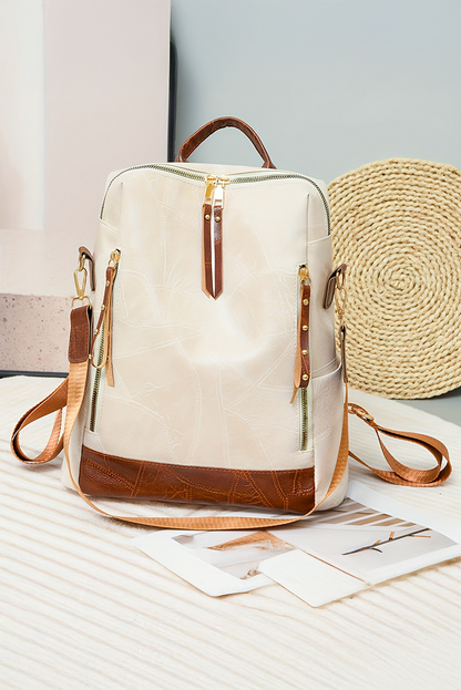 White Colorblock Large Backpack LT