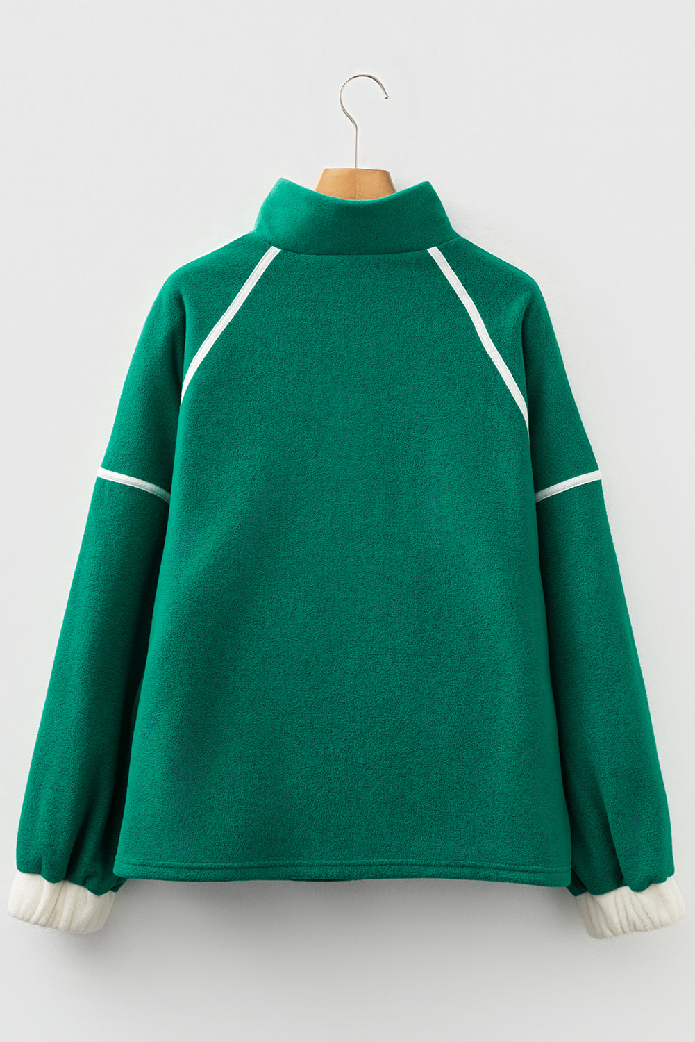 Green Contrast Plus Size Pullover LT