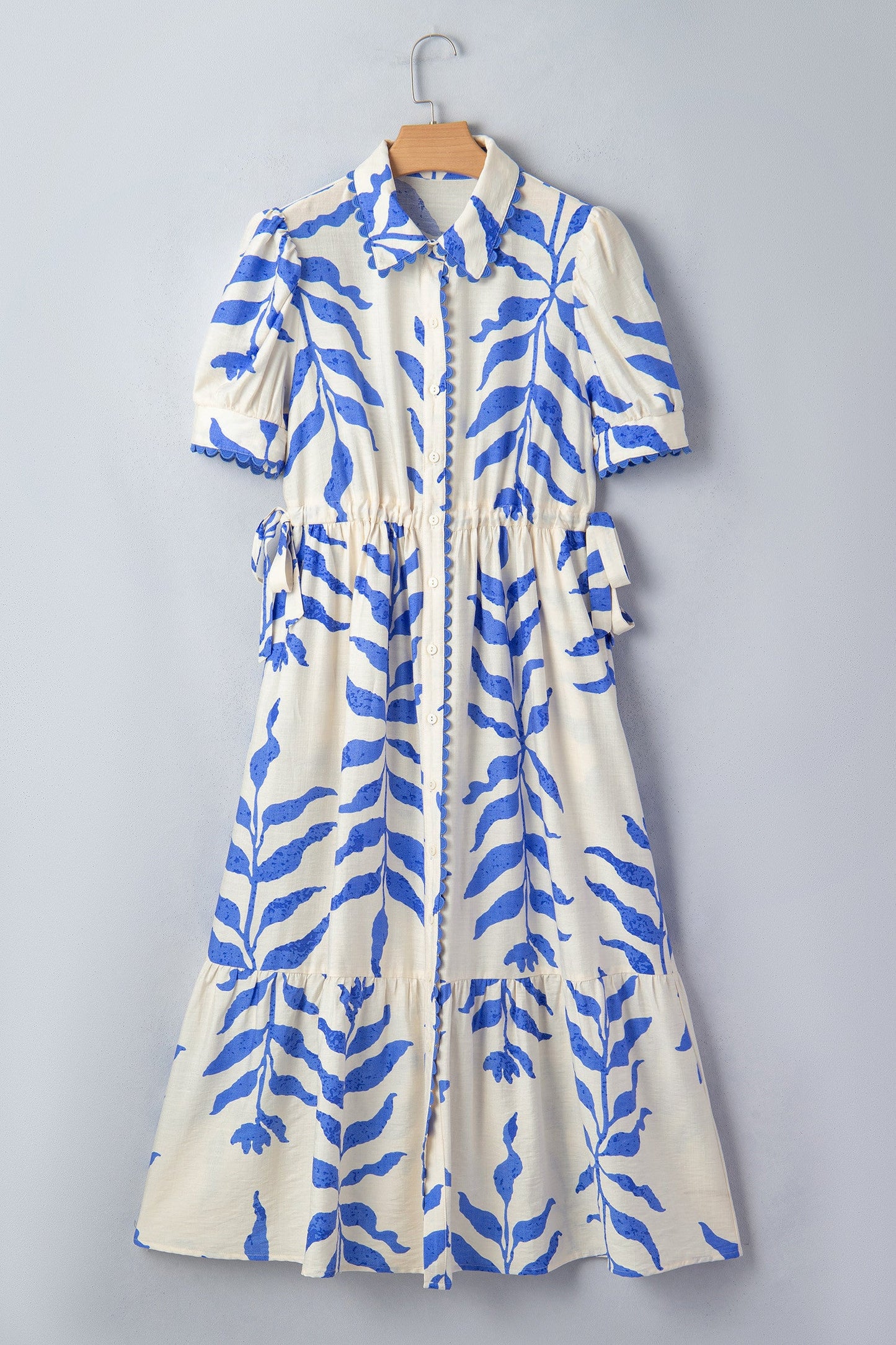 Blue Leaf Botanical Maxi Dress RTS