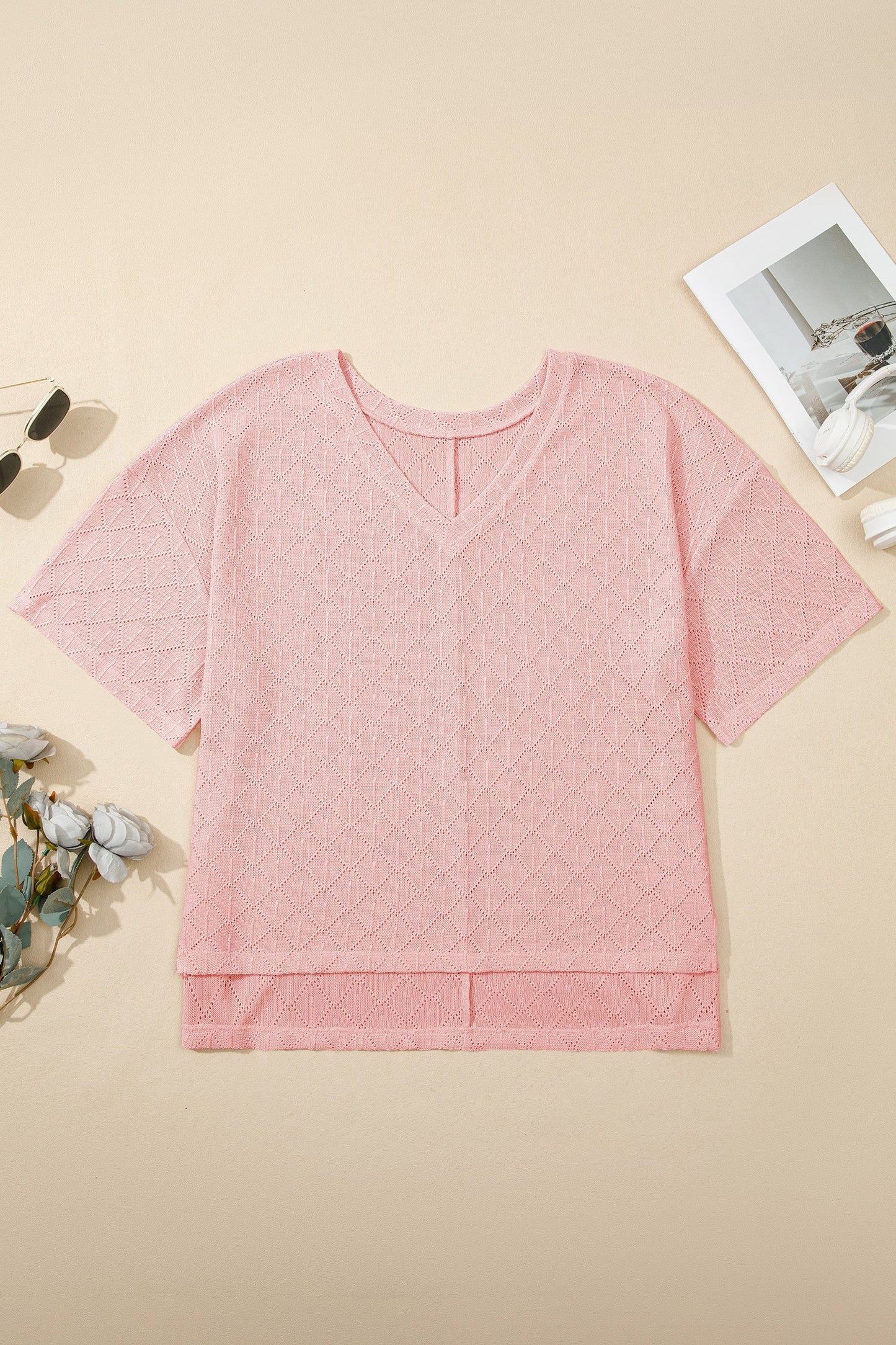 Light Pink Plus Size Loose Top LT
