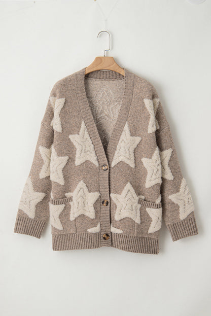 Khaki Sherpa Star Cardigan LT