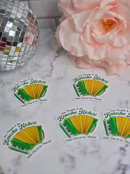 The Kenosha kickers polka king of the Midwest sticker
