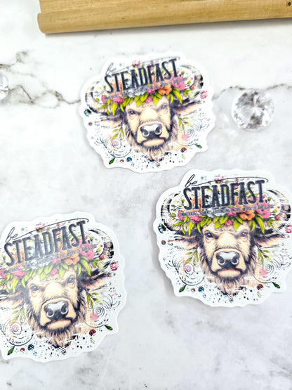Steadfast bull western faith sticker
