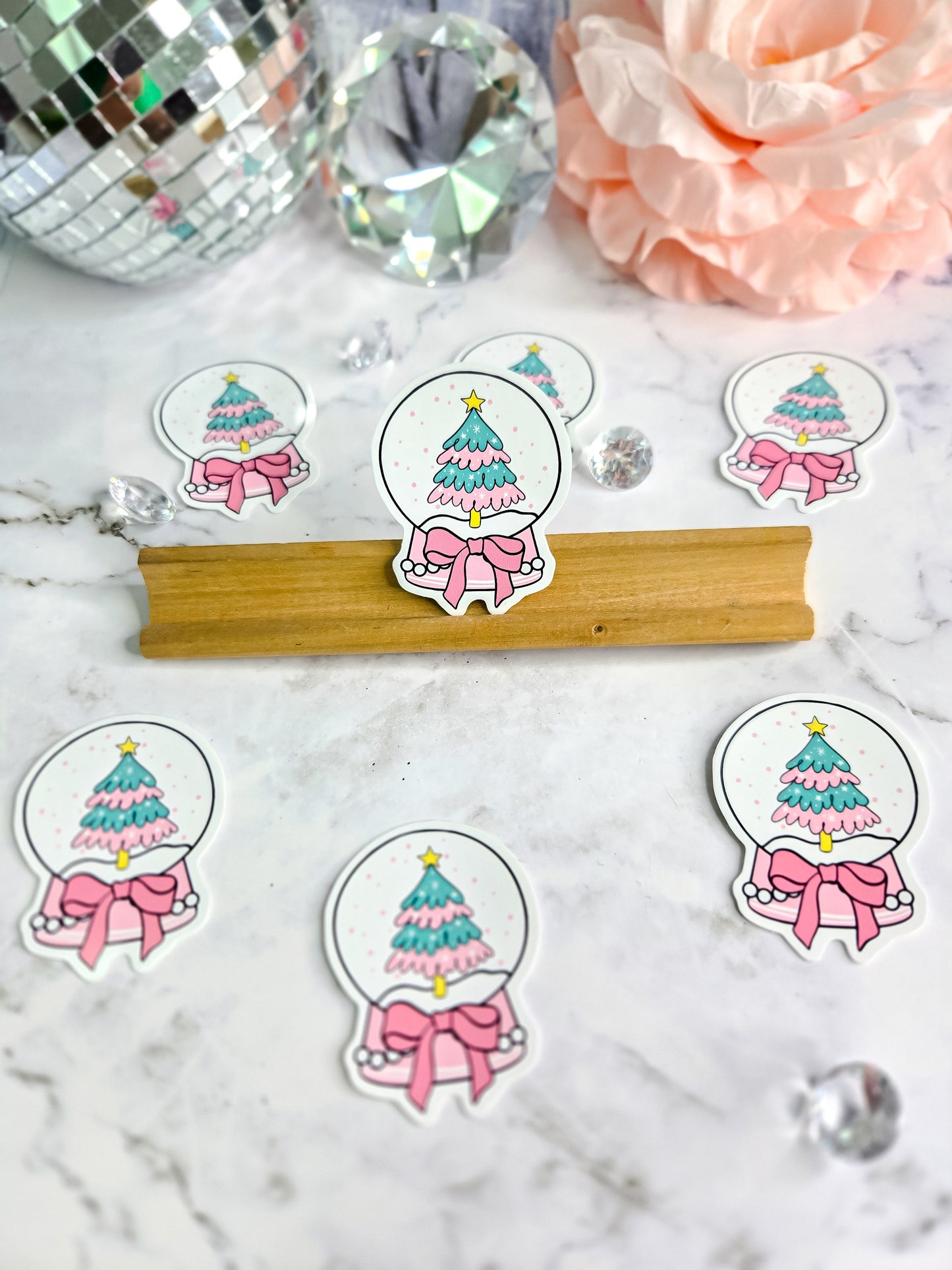 Christmas time snowglobe sticker