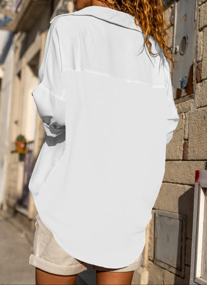 White Crinkle Pocket Shirt LT