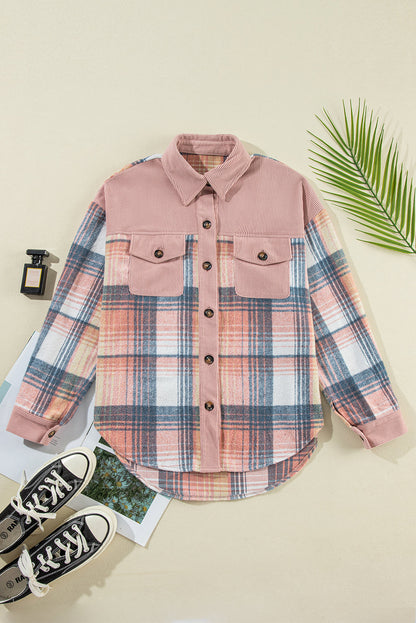 Light Pink Plaid Shacket LT