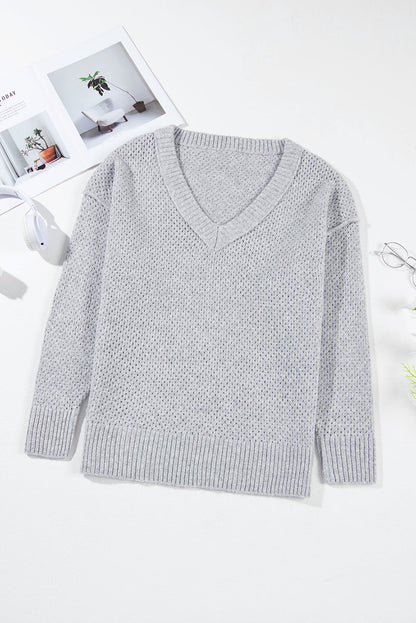 Light Grey Drop Shoulder Sweater RTS