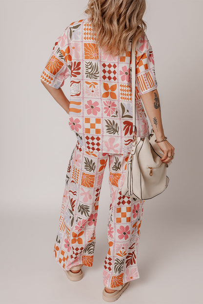 Orange Plant Checkered Print Set LT