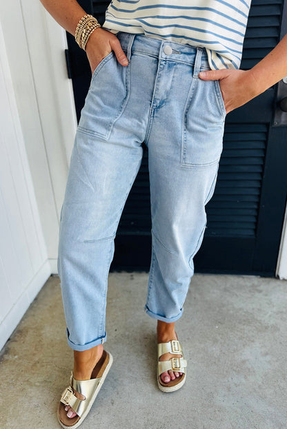 High Rise Barrel Jeans FB