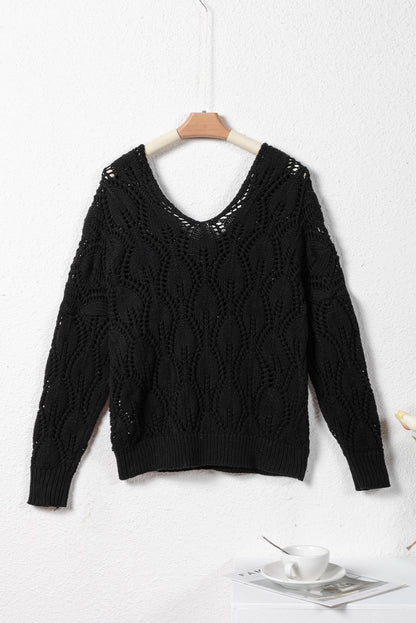 Black Crochet Sweater LT