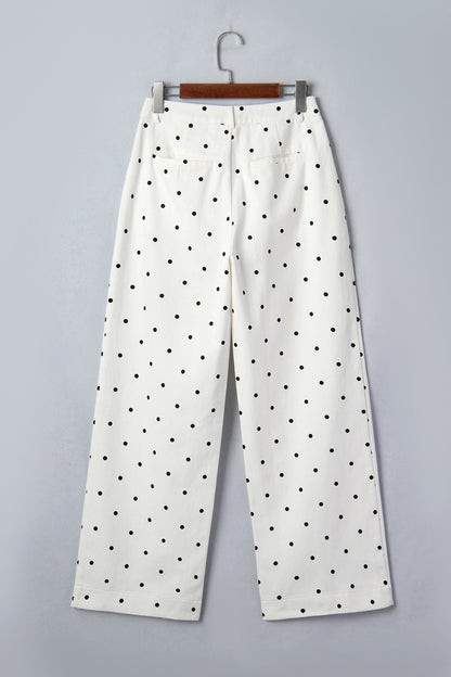 Polka-Dot Scalloped Jeans