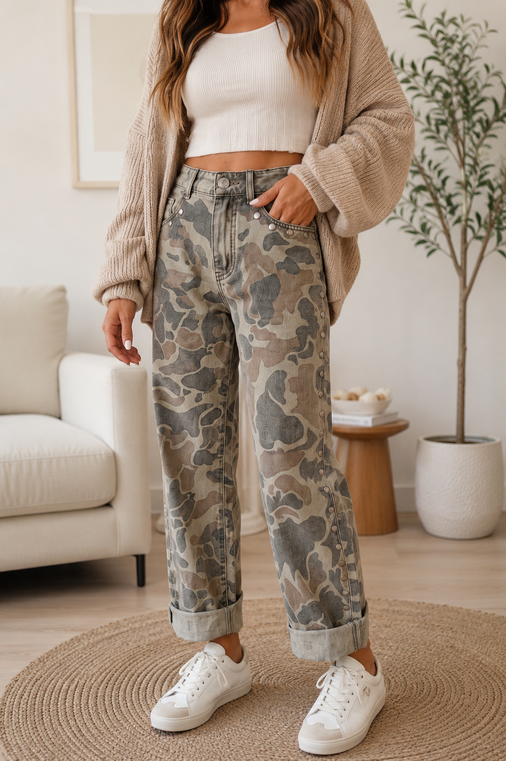 Camo Studded Jeans