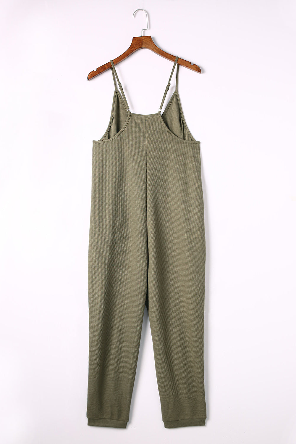 Green Textured Sleeveless Jumpsuit RTS