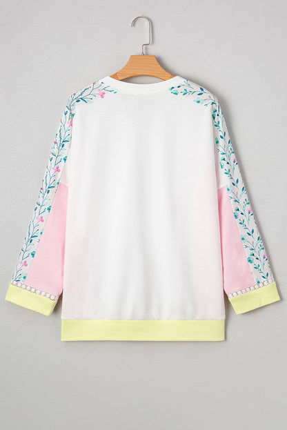 White Floral Patchwork Top LT