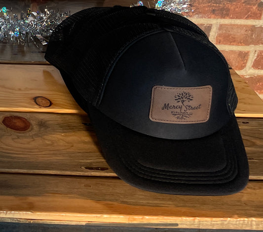 Trucker hat w/ leather logo patch