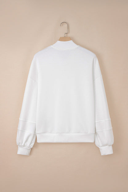 White Zip Up Knit Puff Jacket LT