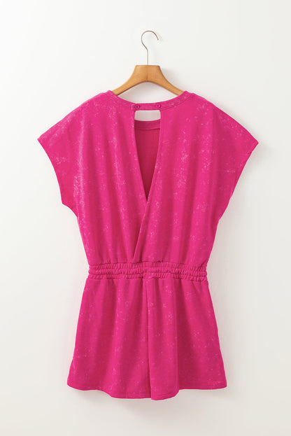 Pink Hollow Back Romper RTS