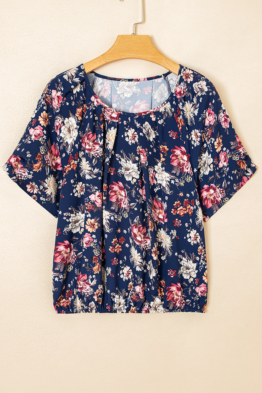 Blue Floral Casual Blouse RTS