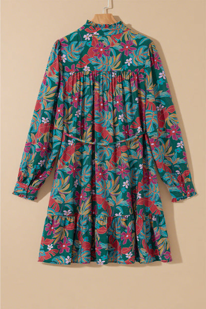 Green Floral Frilled Dress LT