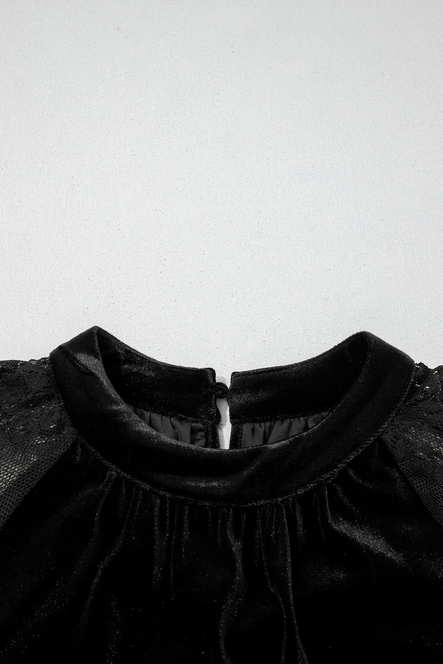 Black Lace Velvet Blouse