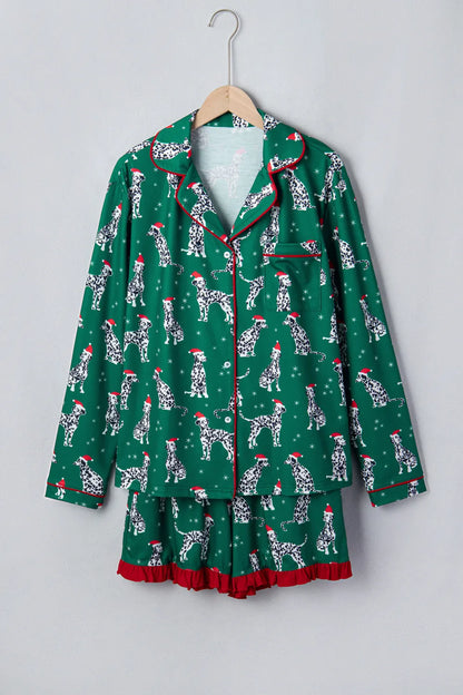 Long Sleeve Dog Print Two Piece Set