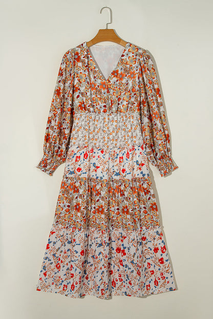 Khaki Floral Ruffled Midi LT