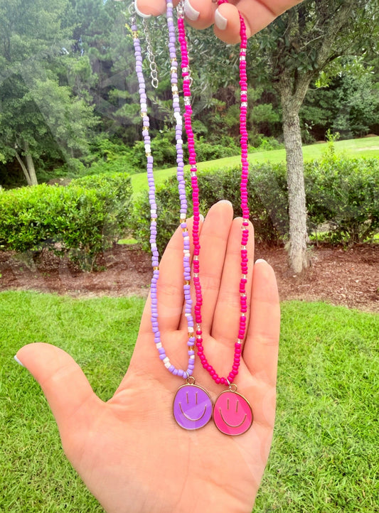 Smiley Beaded Necklace RTS