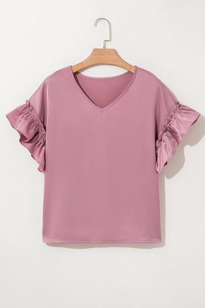 Satin Ruffle Top LT