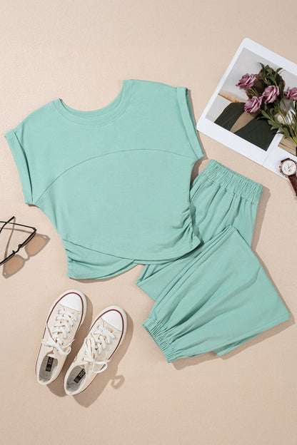Jade Solid Cropped Set RTS
