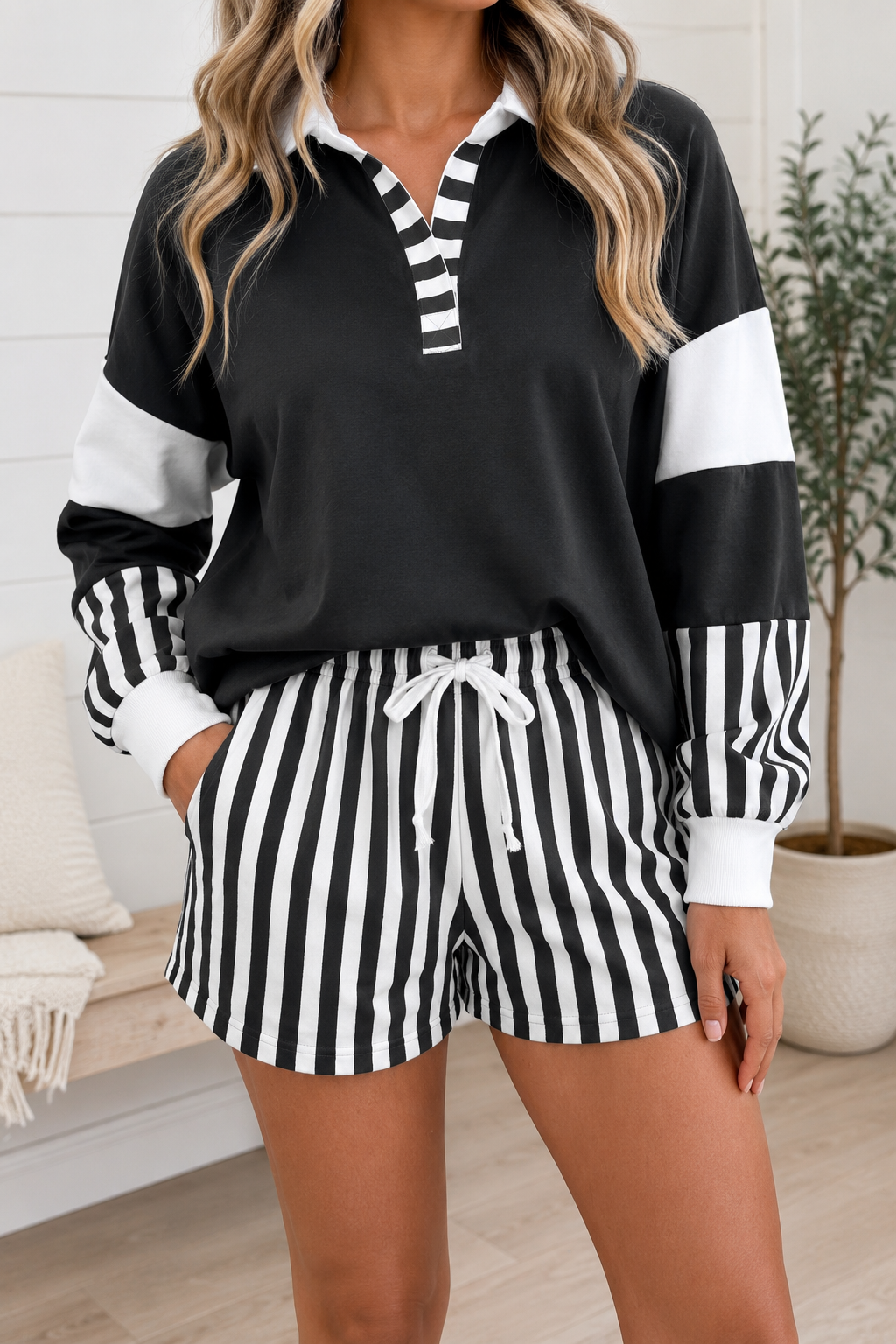 Striped Colorblock Set
