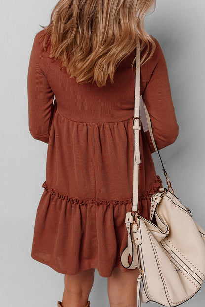 Chestnut Ribbed Dress RTS