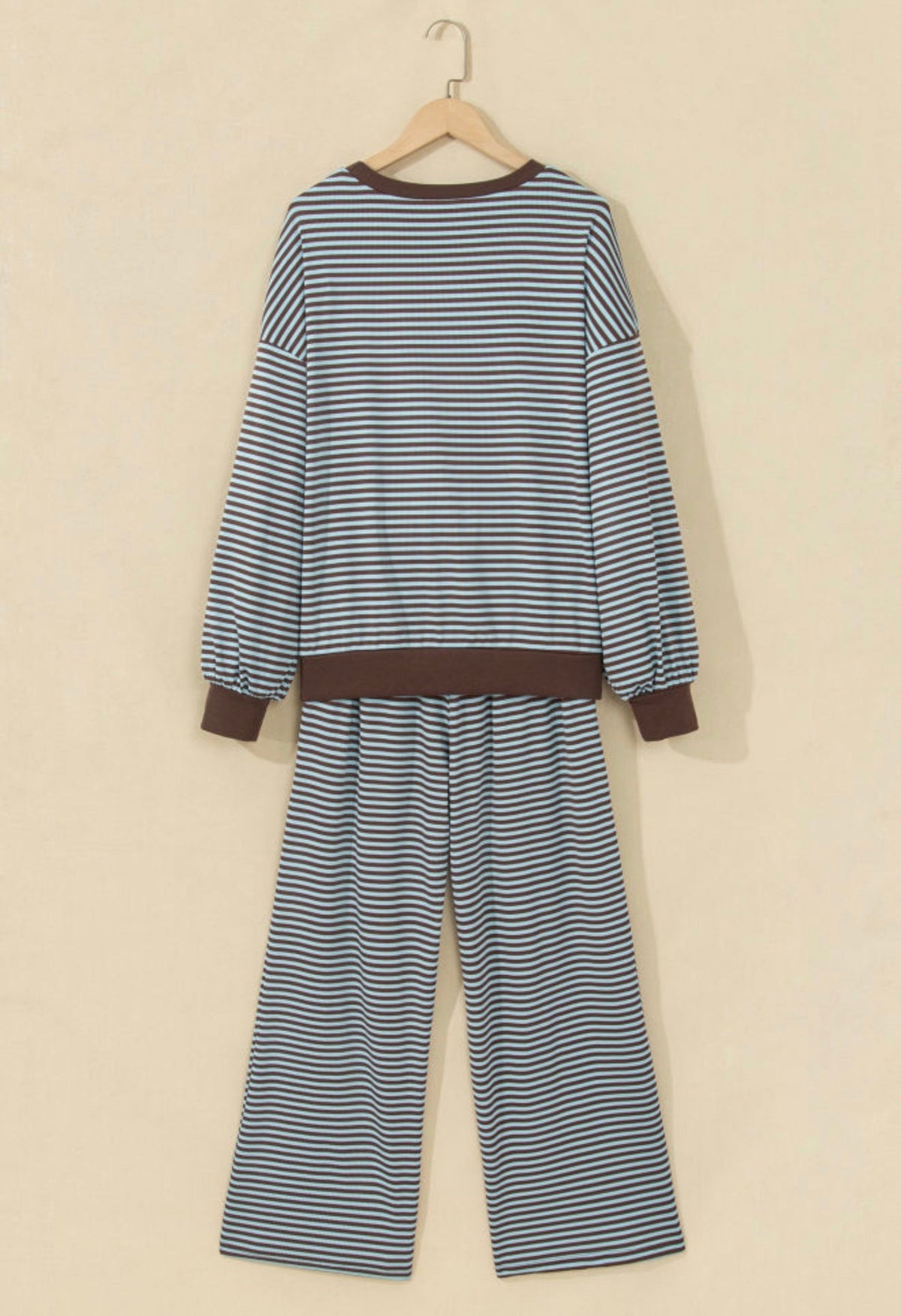 Brown Stripe Two Piece Set