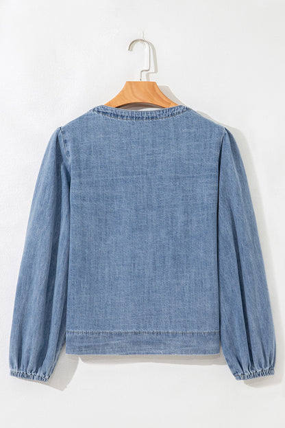 Tied Front Denim Top LT