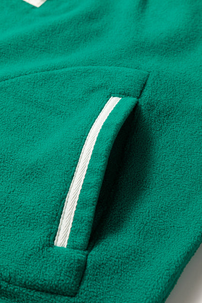 Green Contrast Plus Size Pullover LT