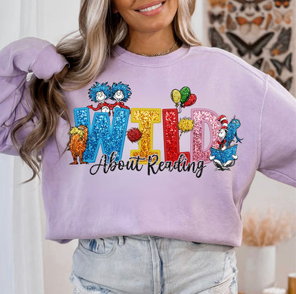 Wild about reading sweatshirt