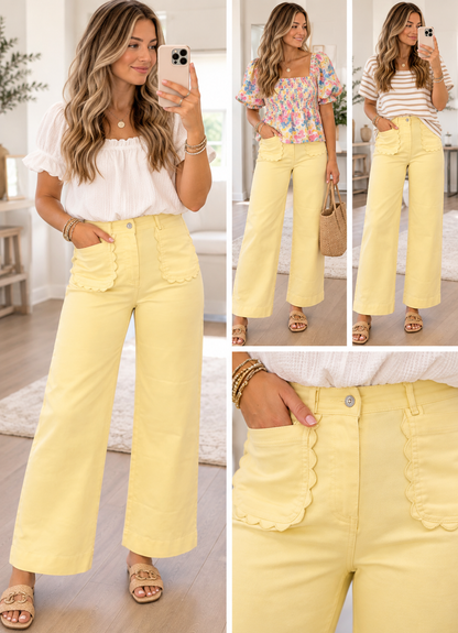 Scalloped-Patch Jeans RTS