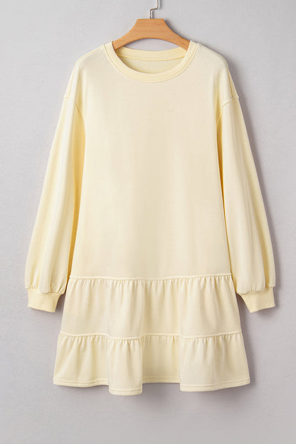 Beige Double Ruffle Dress LT