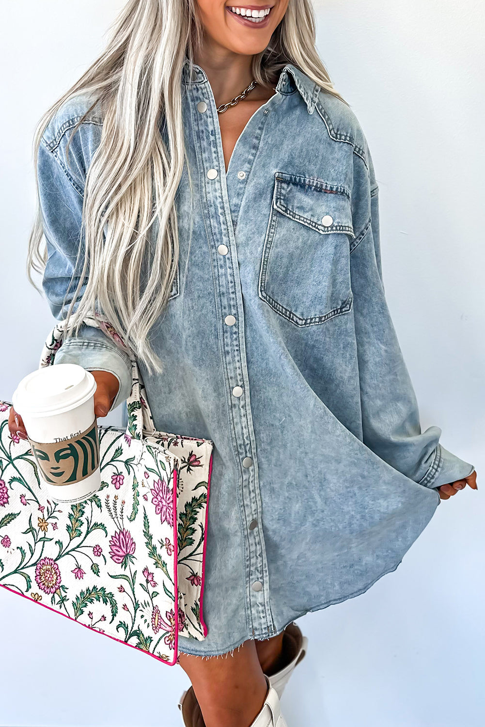 Big Pocket Loose Denim Dress RTS