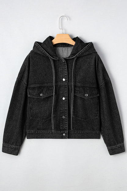 Black Denim Hooded Jacket LT
