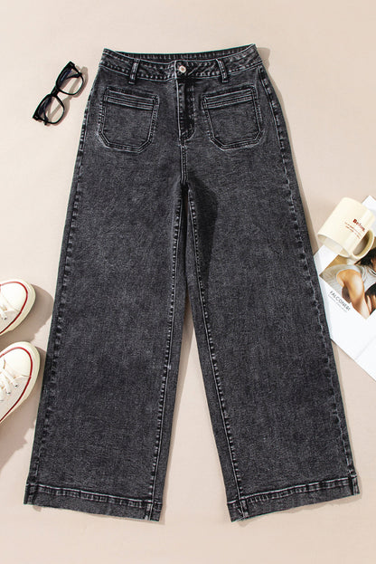 Black Straight Leg Loose Jeans LT