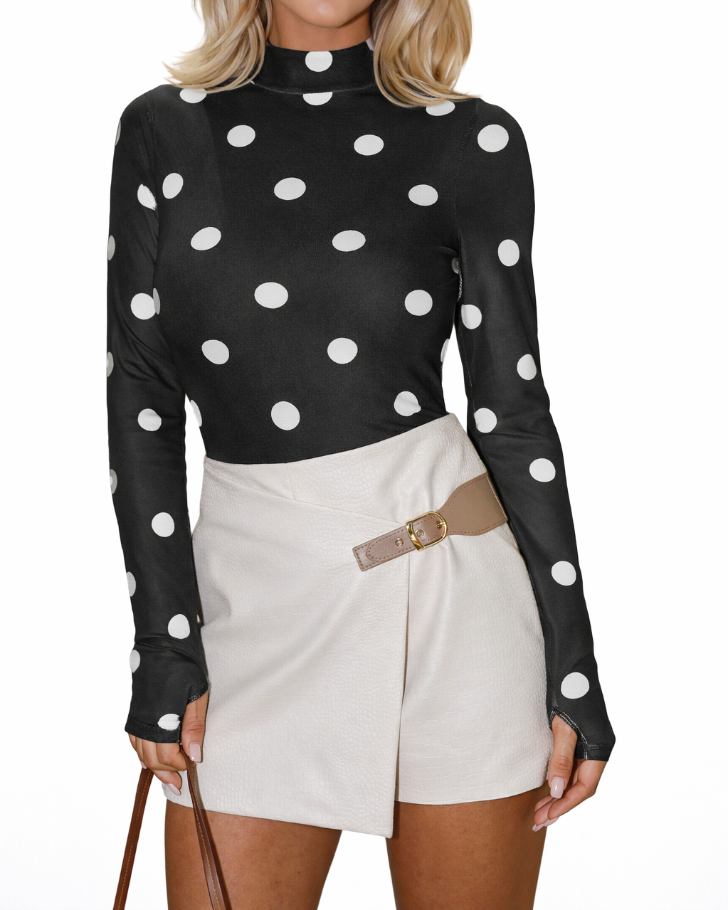 Black Polka Dot Mesh Bodysuit LT