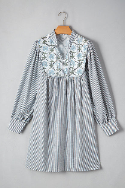 Black Stripe Floral Dress LT